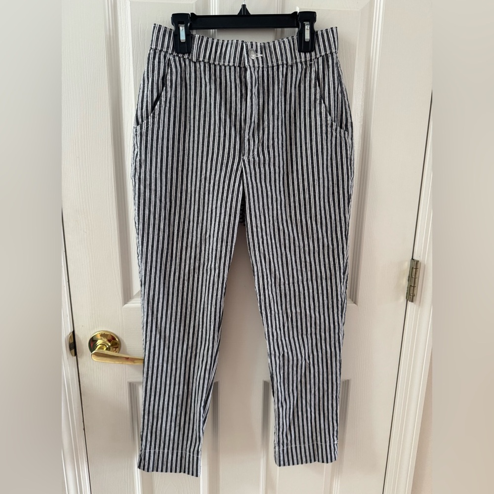 Hollister Black and White Striped Chinos